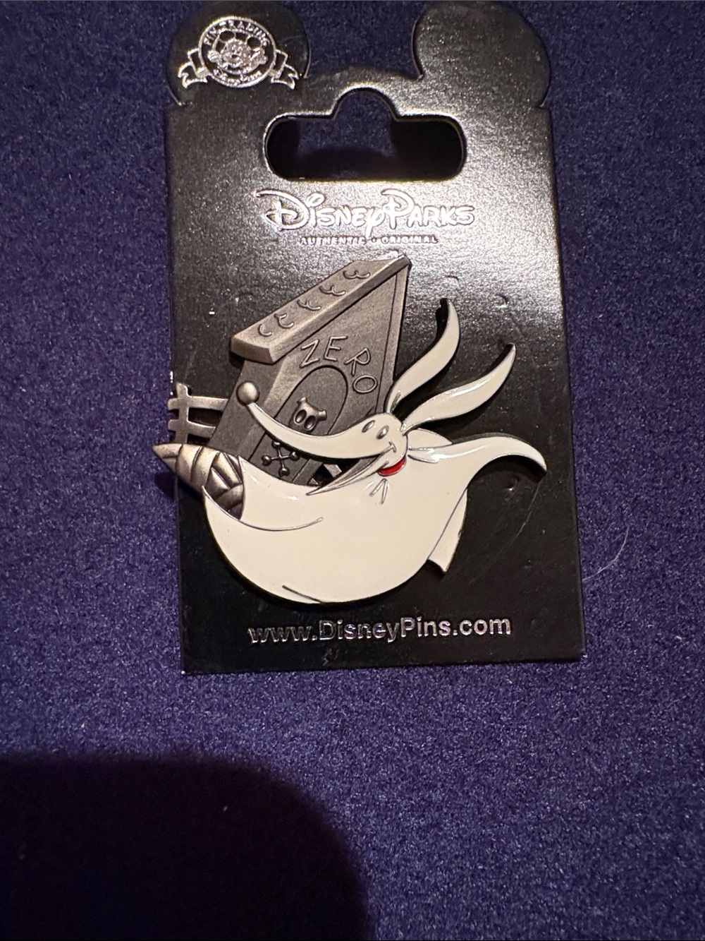 Disney White Zero Enamel Pin with Silver doghouse Accent